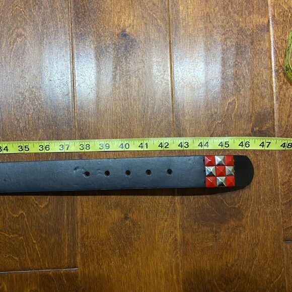 Unbranded Goth Vampire Metal Leather Black Red Silver Unisex One Size - Picture 3 of 5